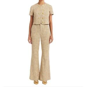 Mestiza New York Theo Coordinating Sparkle Tweed Bell Bottom Pants size 6